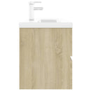 vidaXL tölgyszínű szerelt fa mosdószekrény beépített mosdókagylóval