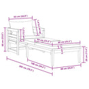 vidaXL tömör akácfa napozóágy krémfehér párnákkal