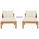 vidaXL krémfehér tömör akácfa napozóágy 1 kartámasszal