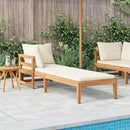 vidaXL krémfehér tömör akácfa napozóágy 1 kartámasszal