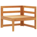 vidaXL tömör akácfa sarokkanapé krémfehér párnákkal