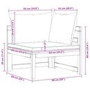 vidaXL tömör akácfa sarokkanapé krémfehér párnákkal