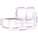 vidaXL 2 részes akácfa kerti ülőgarnitúra krémfehér párnákkal