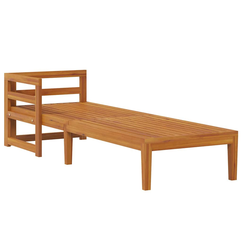 vidaXL sötétszürke tömör akácfa napozóágy 1 karfával