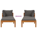 vidaXL sötétszürke tömör akácfa napozóágy 1 karfával