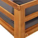 vidaXL sötétszürke tömör akácfa napozóágy 1 karfával