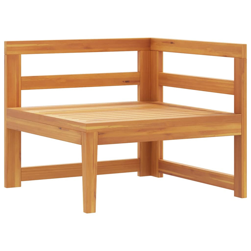 vidaXL tömör akácfa sarokkanapé sötétszürke párnákkal