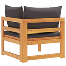 vidaXL tömör akácfa sarokkanapé sötétszürke párnákkal