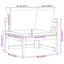 vidaXL tömör akácfa sarokkanapé sötétszürke párnákkal
