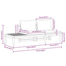 vidaXL 2 részes akácfa kerti ülőgarnitúra sötétszürke párnákkal