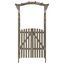 vidaXL szürke tömör fenyőfa pergola kapuval 116 x 40 x 204 cm