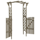 vidaXL szürke tömör fenyőfa pergola kapuval 116 x 40 x 204 cm