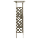 vidaXL szürke tömör fenyőfa pergola kapuval 116 x 40 x 204 cm
