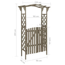 vidaXL szürke tömör fenyőfa pergola kapuval 116 x 40 x 204 cm