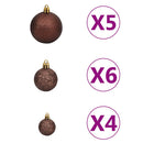 vidaXL 60 részes karácsonyi gömbszett csúccsal és 150 LED-del