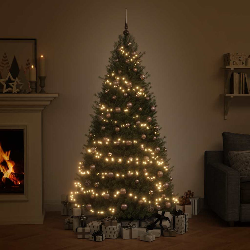 vidaXL 60 részes rózsaarany karácsonyi gömbszett csúccsal+150 LED-del