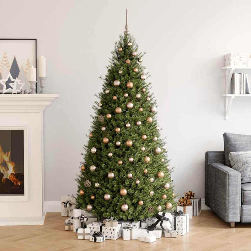 vidaXL 120 részes rózsaarany karácsonyi gömbszett csúccsal + 300 LED