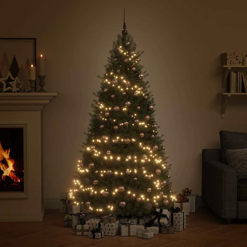 vidaXL 120 részes rózsaarany karácsonyi gömbszett csúccsal + 300 LED