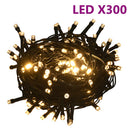 vidaXL 120 részes fehér-szürke karácsonyi gömbszett csúccsal + 300 LED