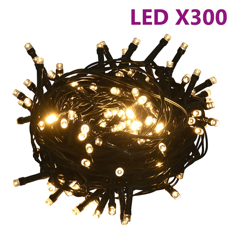 vidaXL 120 részes fehér-szürke karácsonyi gömbszett csúccsal + 300 LED