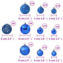 vidaXL 100 darabos kék karácsonyi gömbkészlet