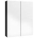 vidaXL fényes fekete MDF tükrös fürdőszobaszekrény 60 x 15 x 75 cm