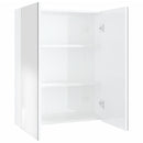 vidaXL fényes fehér MDF tükrös fürdőszobaszekrény 60 x 15 x 75 cm