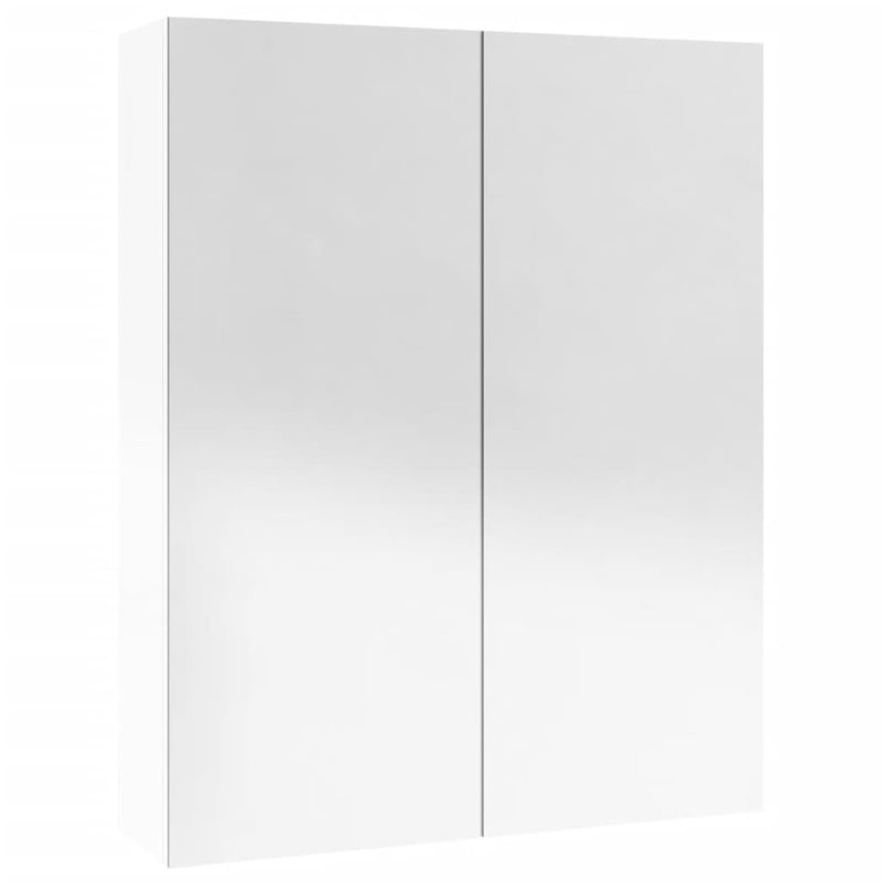 vidaXL fényes fehér MDF tükrös fürdőszobaszekrény 60 x 15 x 75 cm