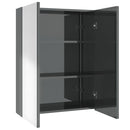 vidaXL fényes szürke MDF tükrös fürdőszobaszekrény 60 x 15 x 75 cm
