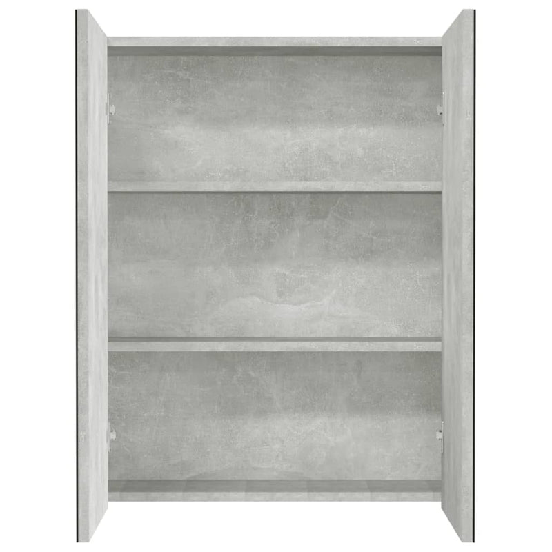 vidaXL betonszürke MDF tükrös fürdőszobaszekrény 60 x 15 x 75 cm