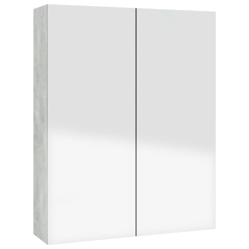 vidaXL betonszürke MDF tükrös fürdőszobaszekrény 60 x 15 x 75 cm
