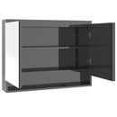 vidaXL fényes szürke MDF tükrös fürdőszobaszekrény 80 x 15 x 60 cm