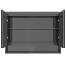 vidaXL fényes szürke MDF tükrös fürdőszobaszekrény 80 x 15 x 60 cm