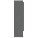 vidaXL fényes szürke MDF tükrös fürdőszobaszekrény 80 x 15 x 60 cm