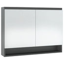 vidaXL szürke MDF tükrös fürdőszobaszekrény 80 x 15 x 60 cm