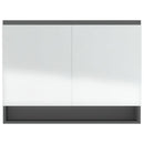 vidaXL szürke MDF tükrös fürdőszobaszekrény 80 x 15 x 60 cm