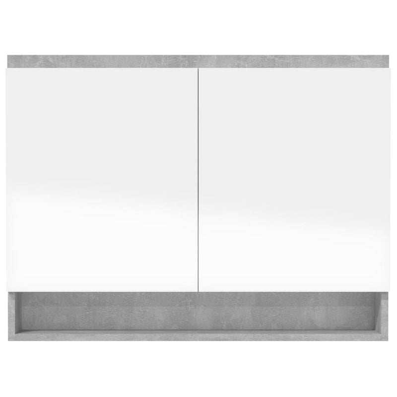 vidaXL betonszürke MDF tükrös fürdőszobaszekrény 80 x 15 x 60 cm