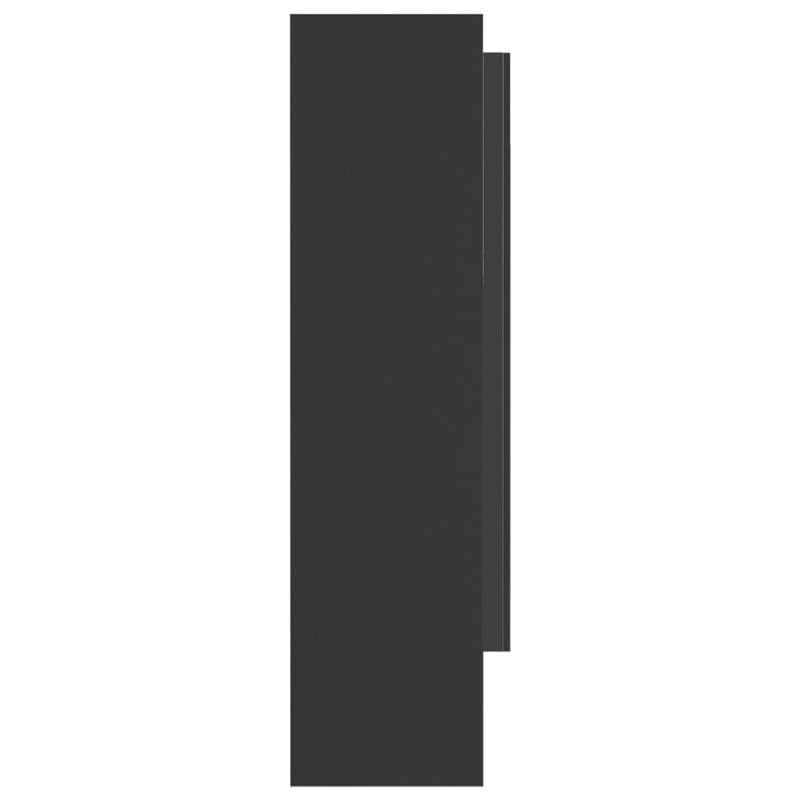 vidaXL antracitszürke MDF tükrös fürdőszobaszekrény 80 x 15 x 60 cm