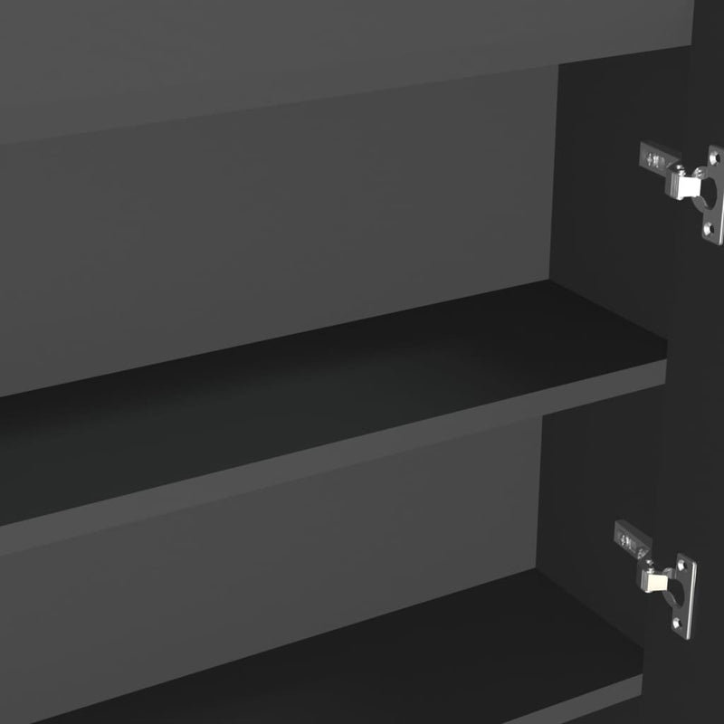 vidaXL antracitszürke MDF tükrös fürdőszobaszekrény 80 x 15 x 60 cm