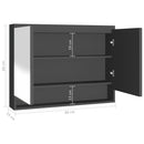 vidaXL antracitszürke MDF tükrös fürdőszobaszekrény 80 x 15 x 60 cm