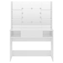 vidaXL fényes fehér LED-es MDF sminkasztal 100 x 40 x 135 cm