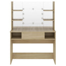 vidaXL tölgyszínű LED-es MDF sminkasztal 100 x 40 x 135 cm