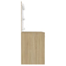 vidaXL tölgyszínű LED-es MDF sminkasztal 110 x 55 x 145 cm
