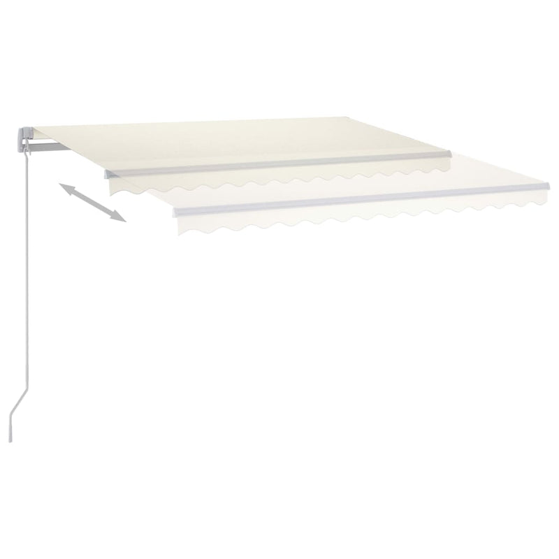vidaXL krémszínű kézzel kihúzható LED-es napellenző 300 x 250 cm