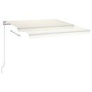 vidaXL krémszínű kézzel kihúzható LED-es napellenző 300 x 250 cm