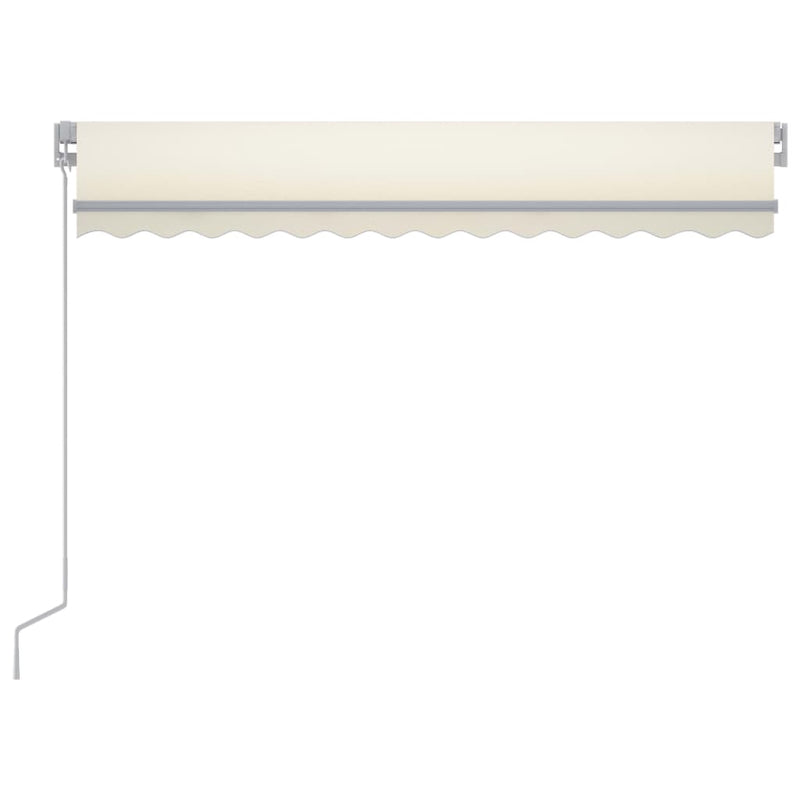 vidaXL krémszínű kézzel kihúzható LED-es napellenző 300 x 250 cm