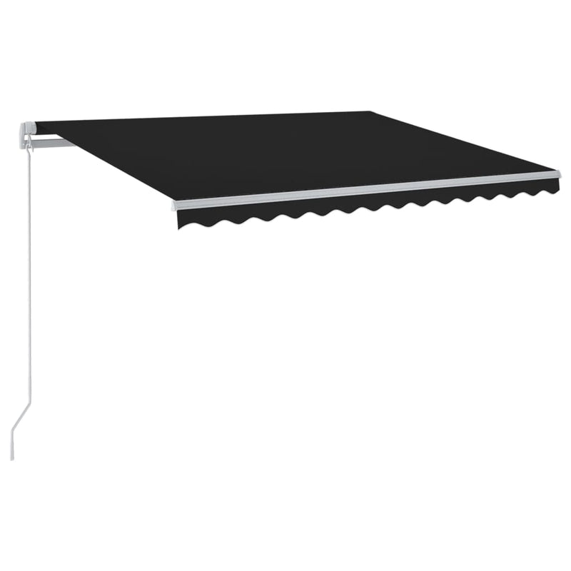 vidaXL antracitszürke kézzel kihúzható LED-es napellenző 300 x 250 cm