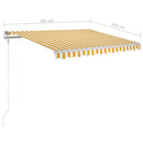vidaXL sárga-fehér szélérzékelős és LED-es napellenző 300x250 cm