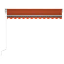 vidaXL narancssárga-barna szélérzékelős és LED-es napellenző 300x250cm