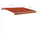vidaXL narancssárga-barna szélérzékelős és LED-es napellenző 300x250cm